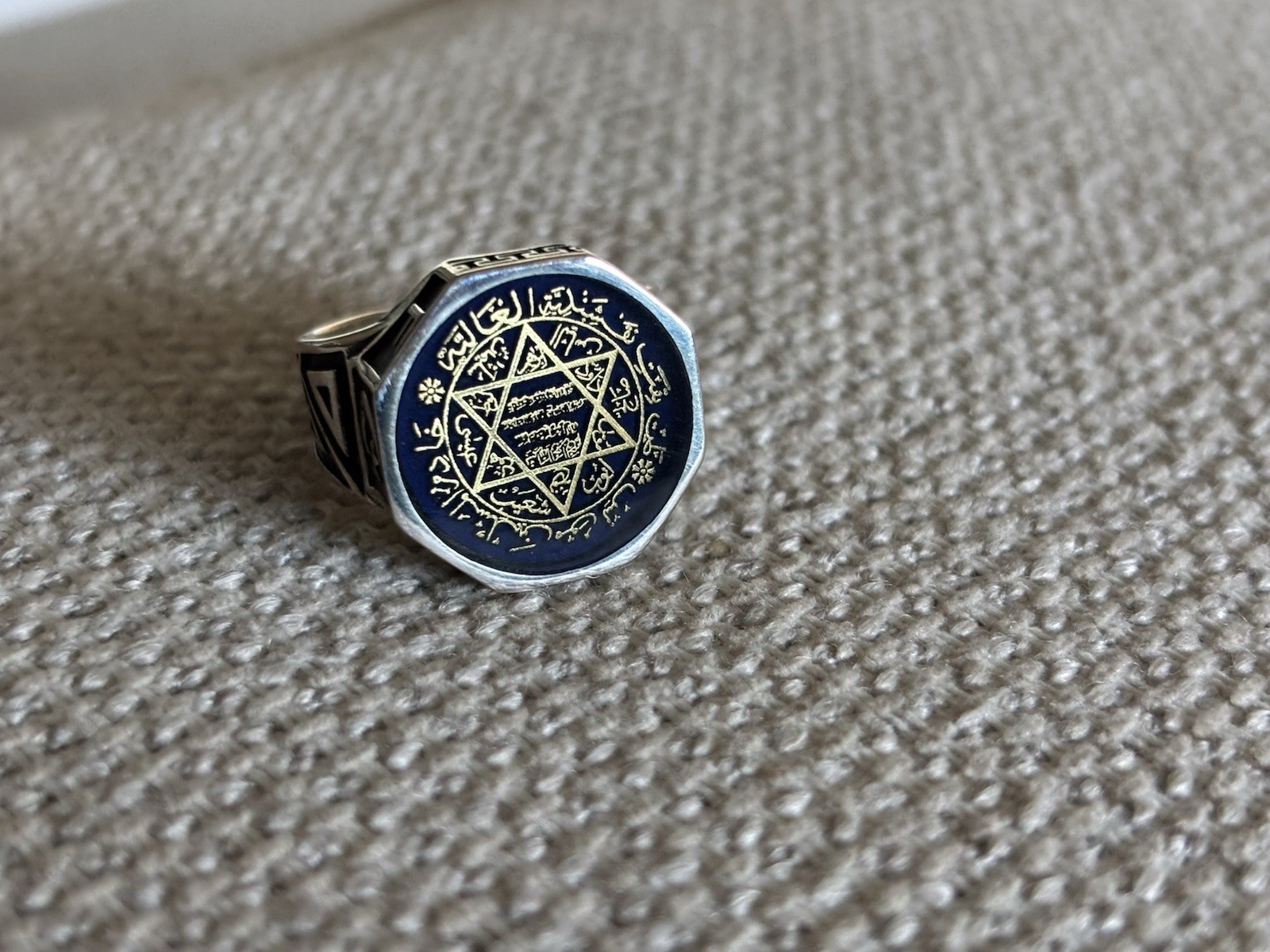 Seal Of Solomon Ring Turkish Handmade Ottoman Style 925 Sterling Men Size 10.5