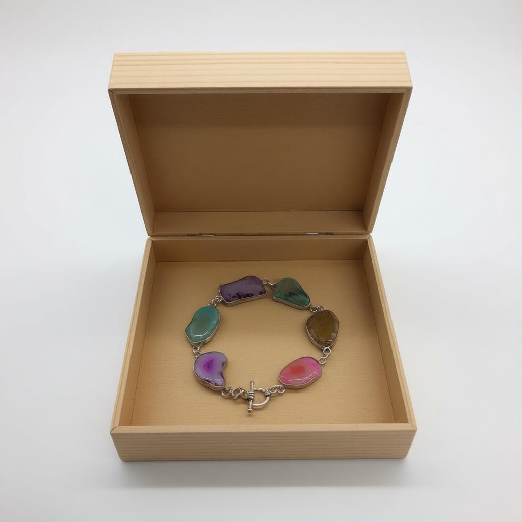 Multi-Color Agate Bracelet for Chakra Healing 90Ct | Crystal Stone Jewellery