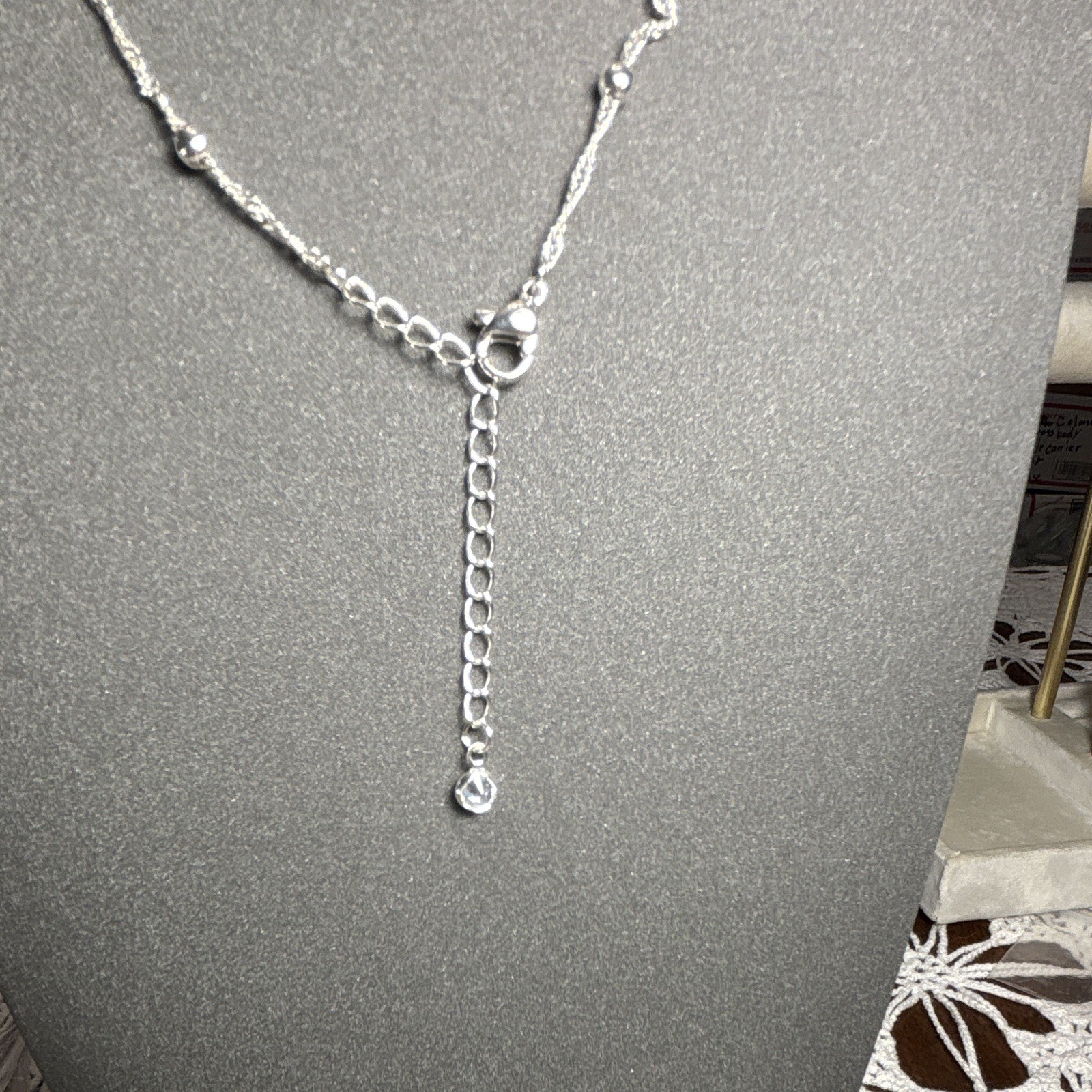 Silver Tone Cable Chain Necklace Adjustable Extender Lobster Clasp Metal