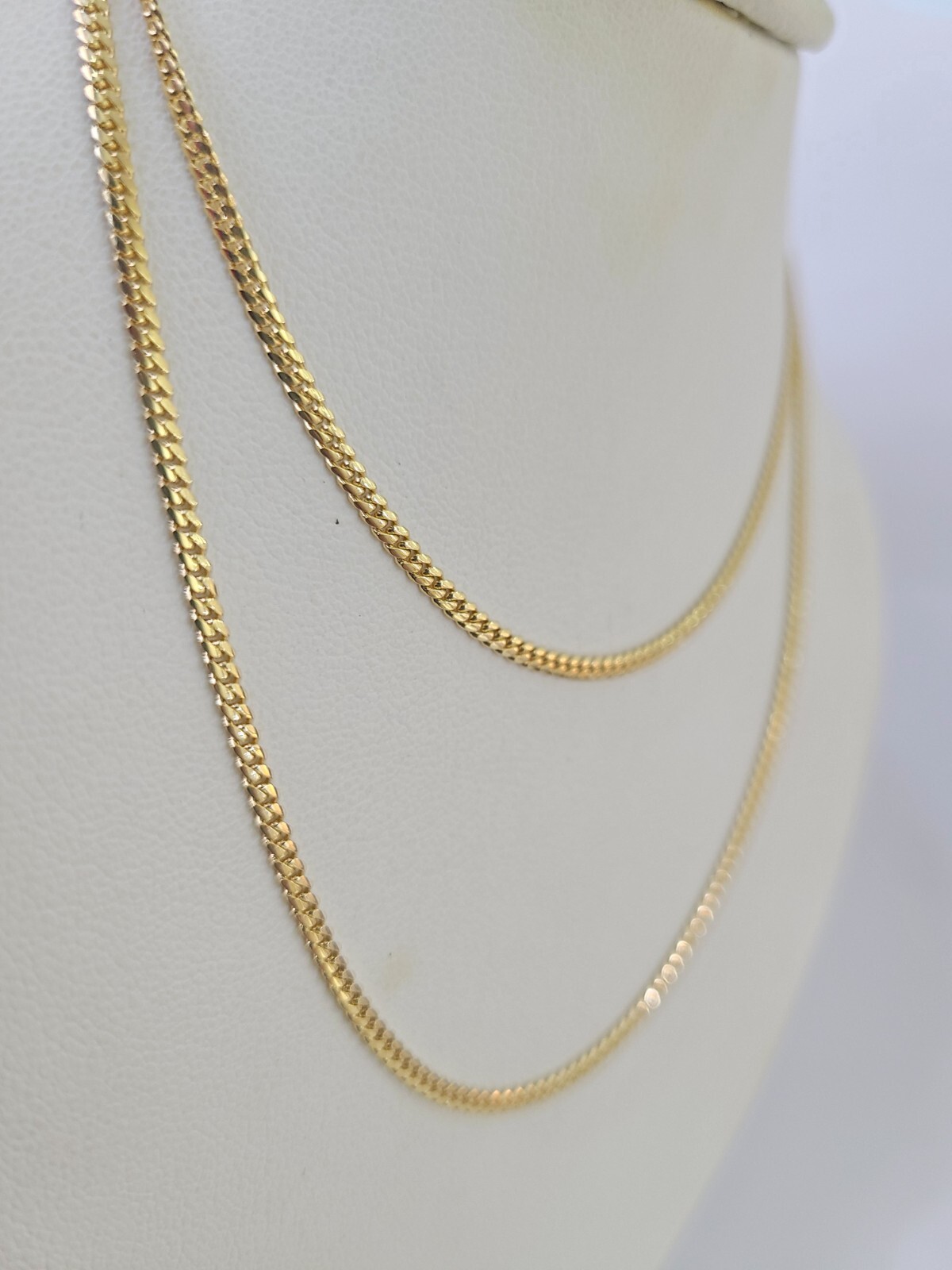 18k Real Solid Miami Cuban Chain Yellow Gold 2mm 18″-24″ Inch Genuine Necklace