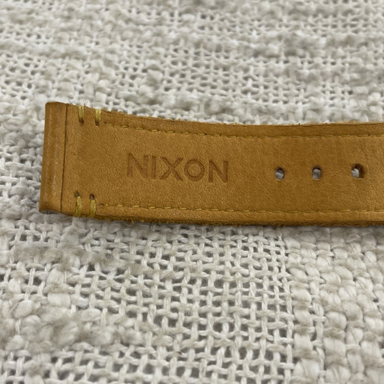 Nixon Horween Leather Mustard Yellow Watch Strap
