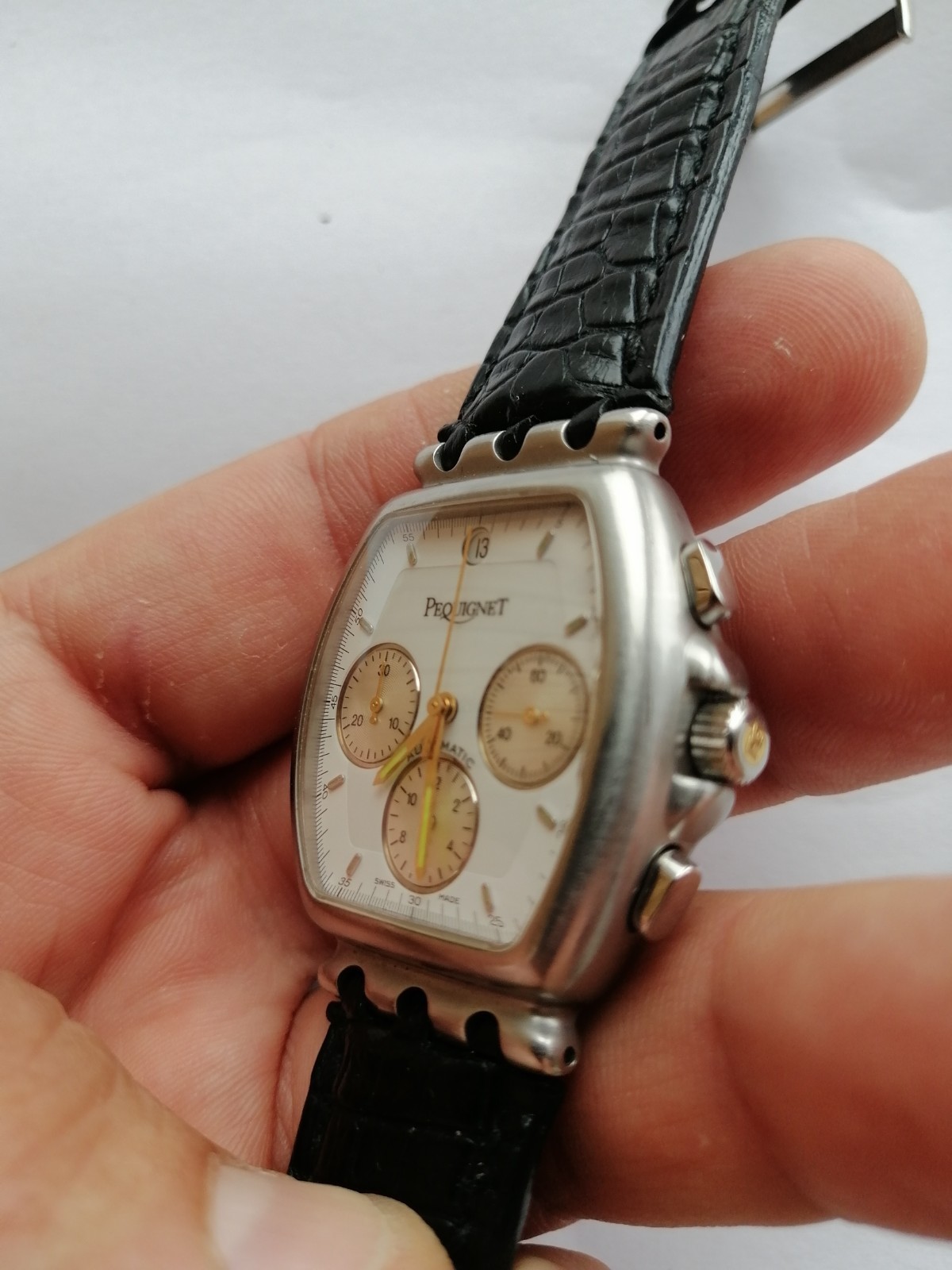 SERVICED Vintage Pequignet Chrono 37 Jewels ETA 2894-2 Swiss Automatic Men Watch