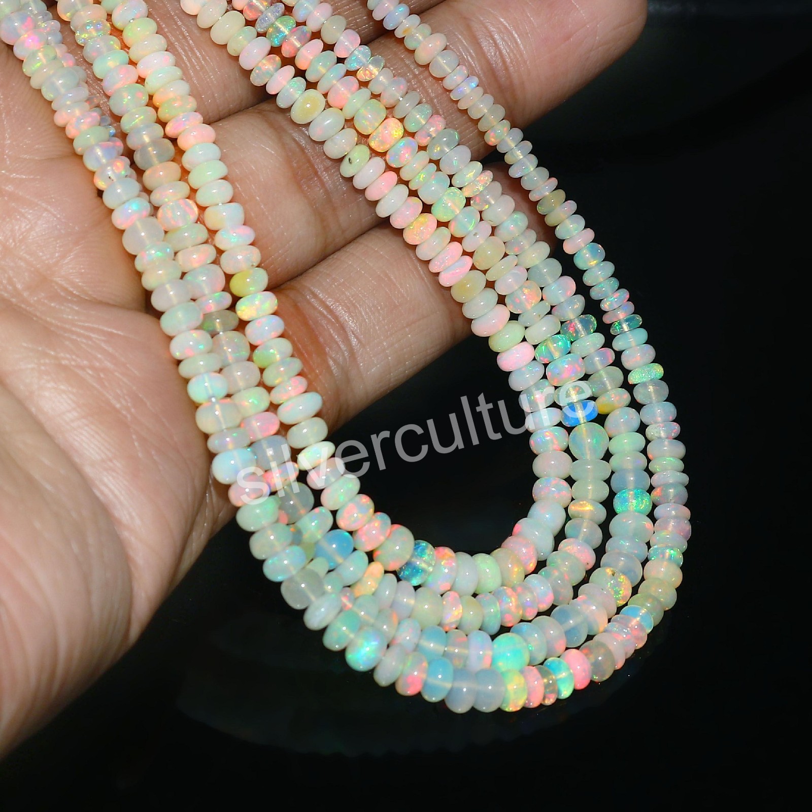 Top Quality Opal beads Rondelle Opal White Opal Beads Gift For Friend 491