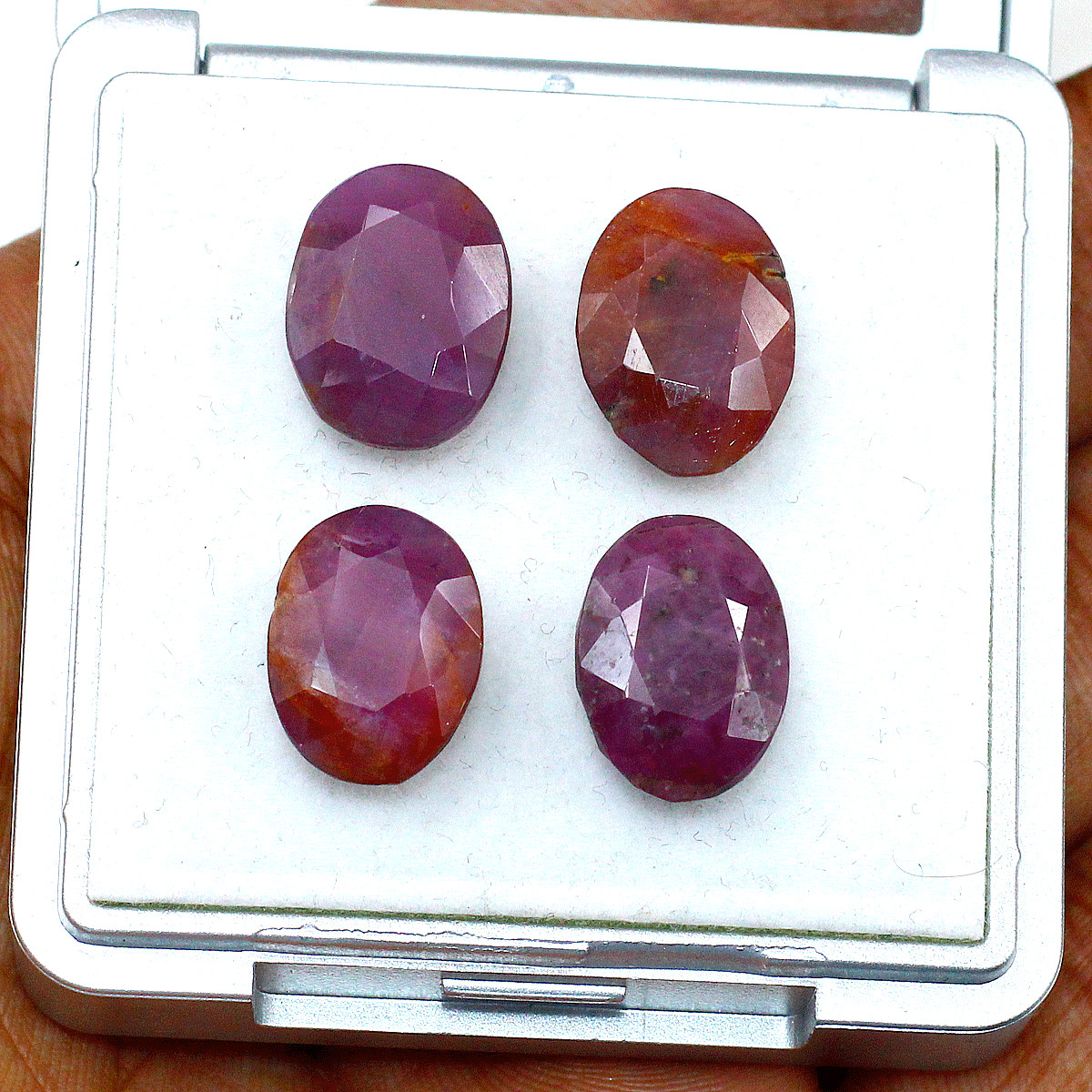 4 Pcs Natural African Ruby Untreated 14.7mm-15.7mm Oval Cut Loose Gemstones Lot