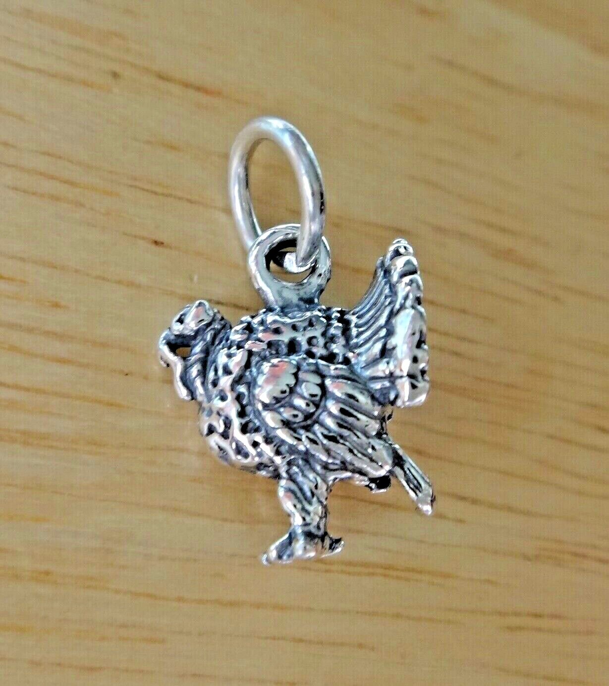 Sterling Silver 3D solid 15x11x8mm Thanksgiving Fall Turkey Charm!
