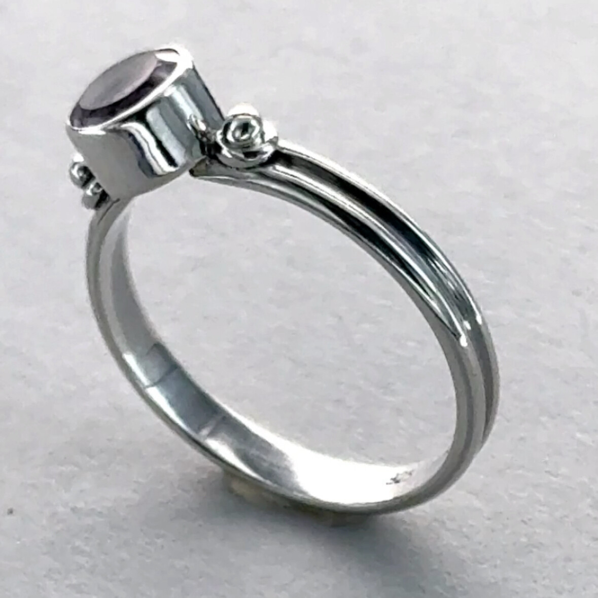 Natural and Round AMETHYST Ring – Multiple Sizes – 925 STERLING SILVER #111e