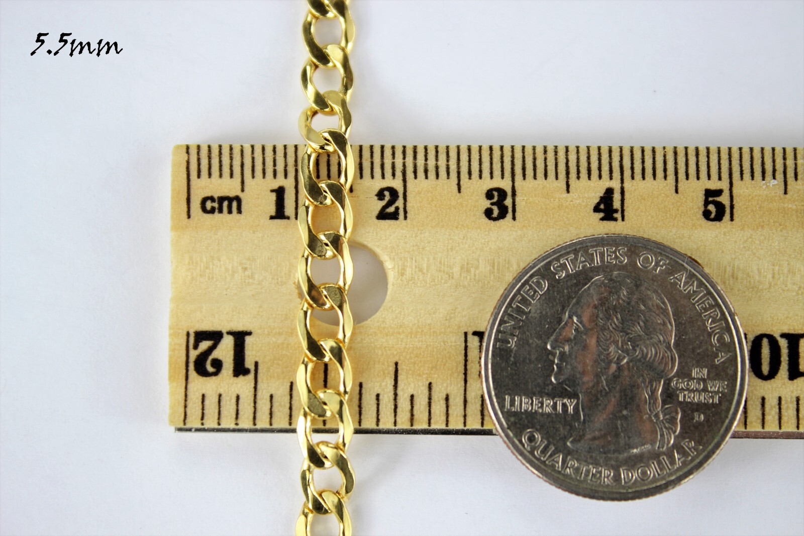 10K Yellow Gold 2mm-7mm Curb Cuban Chain Link Necklace Bracelet 7″ – 30″ Hollow