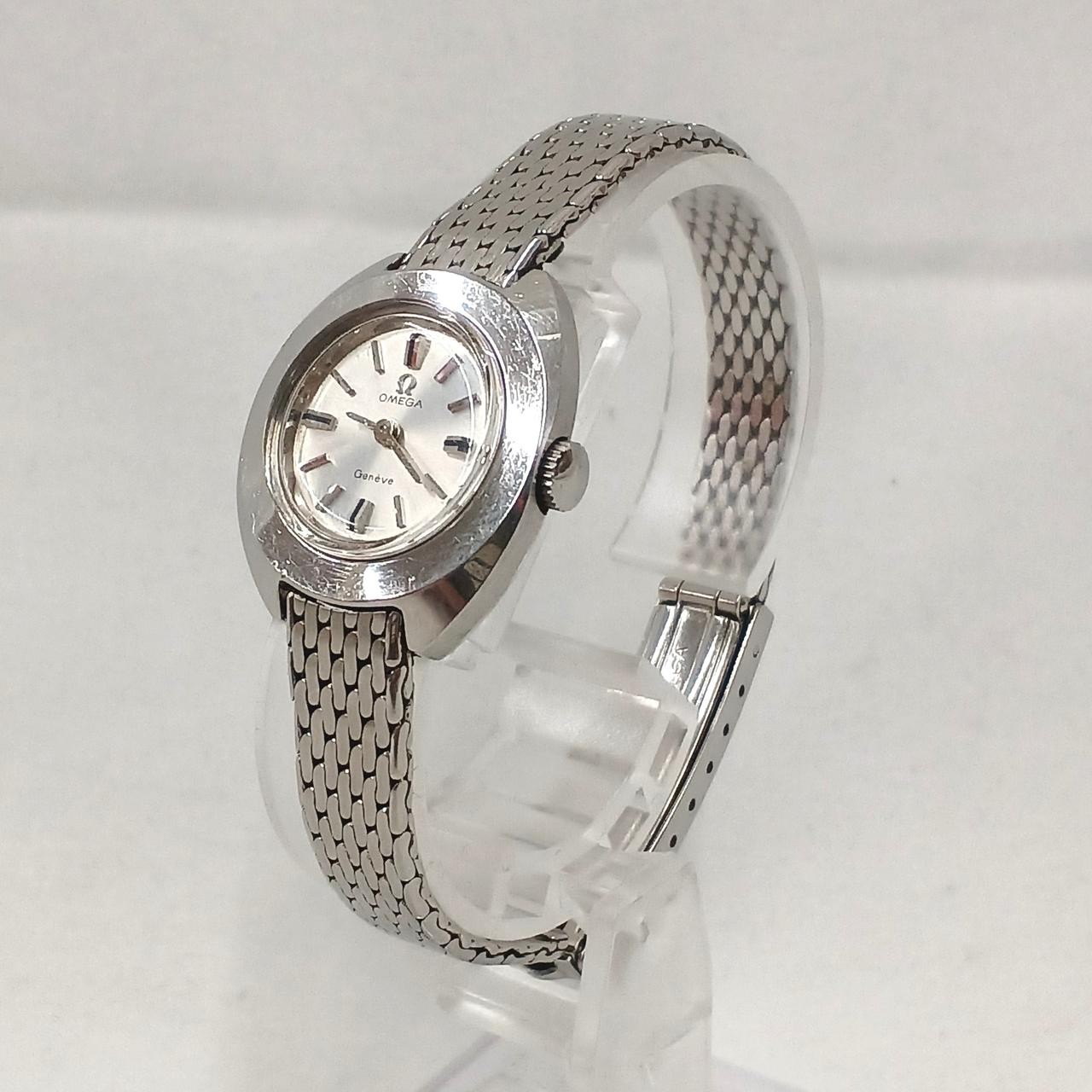 Omega Geneve Manual Wind Ladies Watch Silver Stainless Steel Vintage