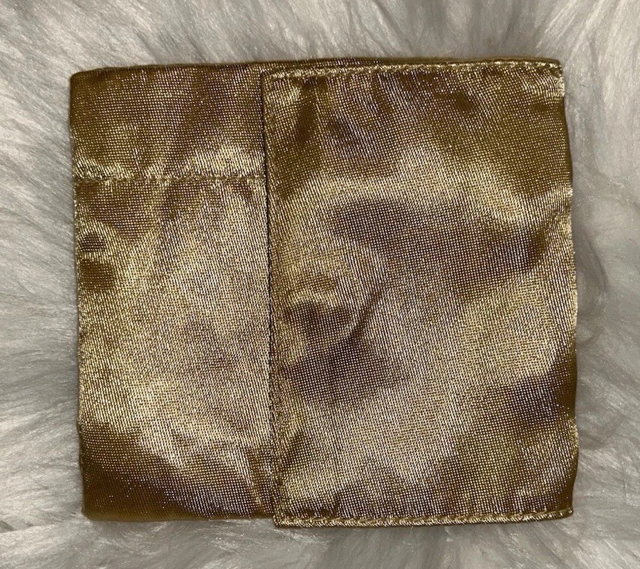 Vintage Estée Lauder Jewelry Bag Gold Canvas Small Travel Case Tote