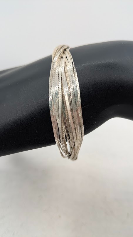 Vintage IBB Bracelet Liquid Silver 20 Strand Sterling Silver 925 Italy