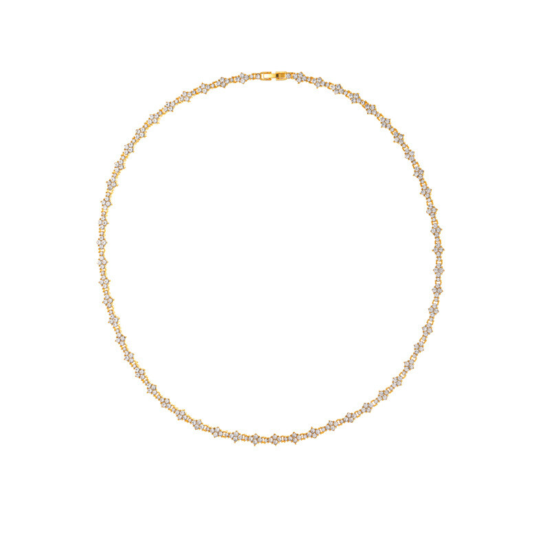 Mens 5MM Tennis Chain Choker Necklace 1 Row Gold Plated Iced Hip Hop CZ Jewelry