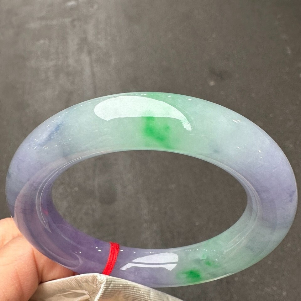 Certified Natural Grade Ice Green Burmese Jade jadeite bracelet bangle 56-57MM