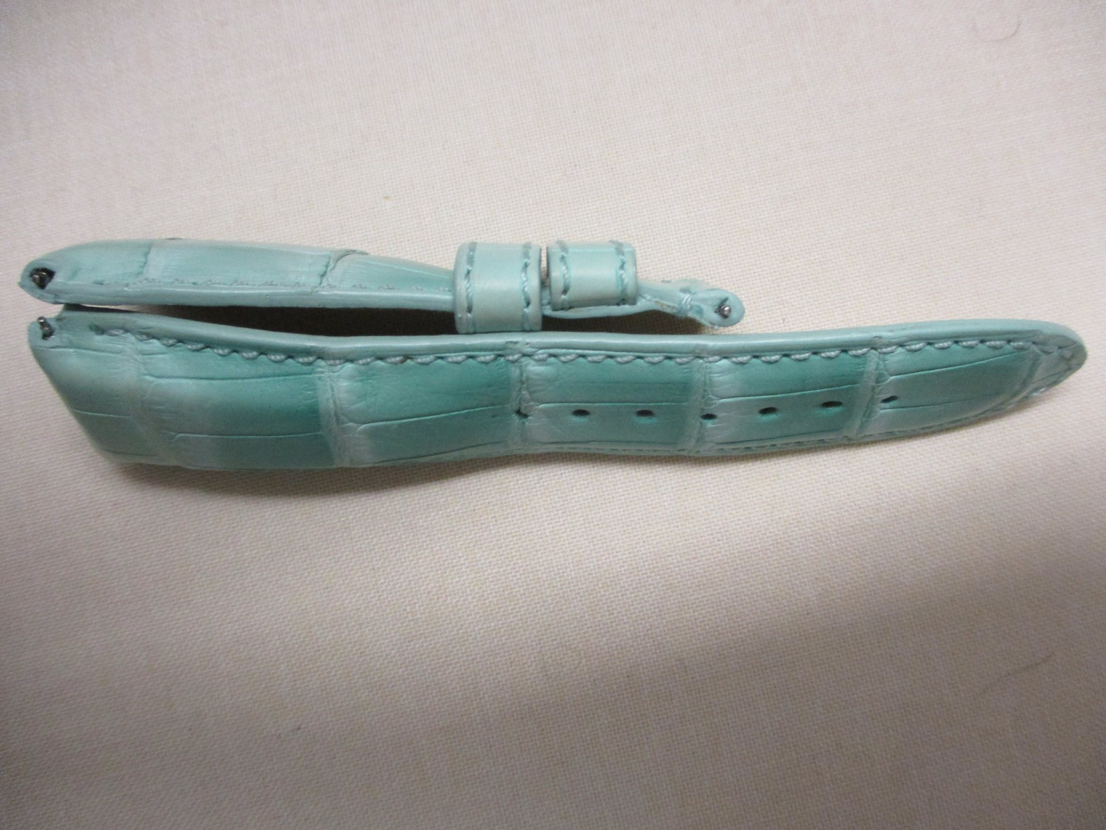 KRIEGER 20mm Lug-End Green Alligator Leather Watch Straps 1068S 110+70mm w/3Pins