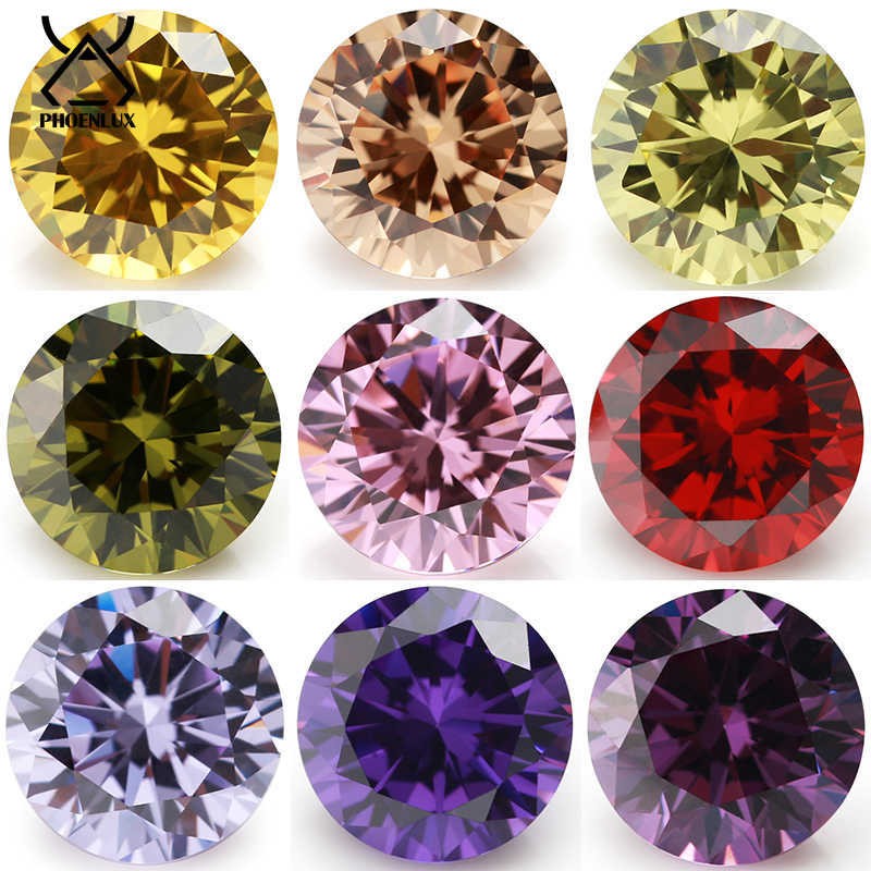 5A 14 Colors Round Red Black Cubic Zirconia Stone Loose CZ Stones For Jewelry