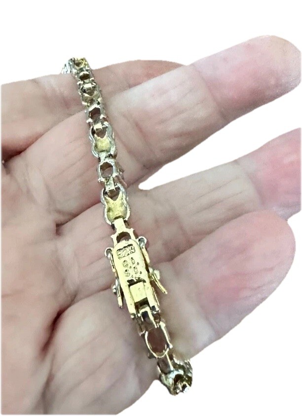 Sterling Silver Gold Plated Light Amethyst Tennis X’s & O’s Love Bracelet