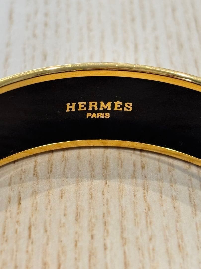 HERMÈS Enamel Bangle Bracelet 1.8cm Width 20cm Circumference Pre-Owned