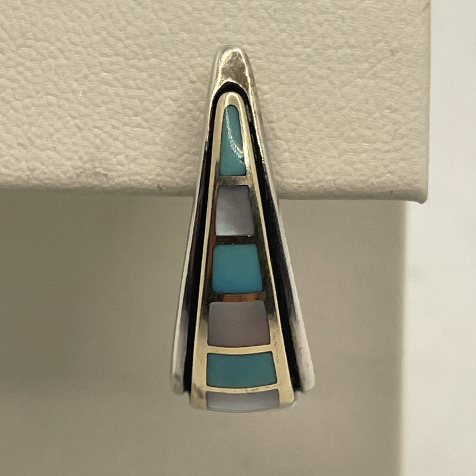 Asch Grossbardt Sterling Silver, 18K Gold Inlaid Gemstone Earrings 15.7g