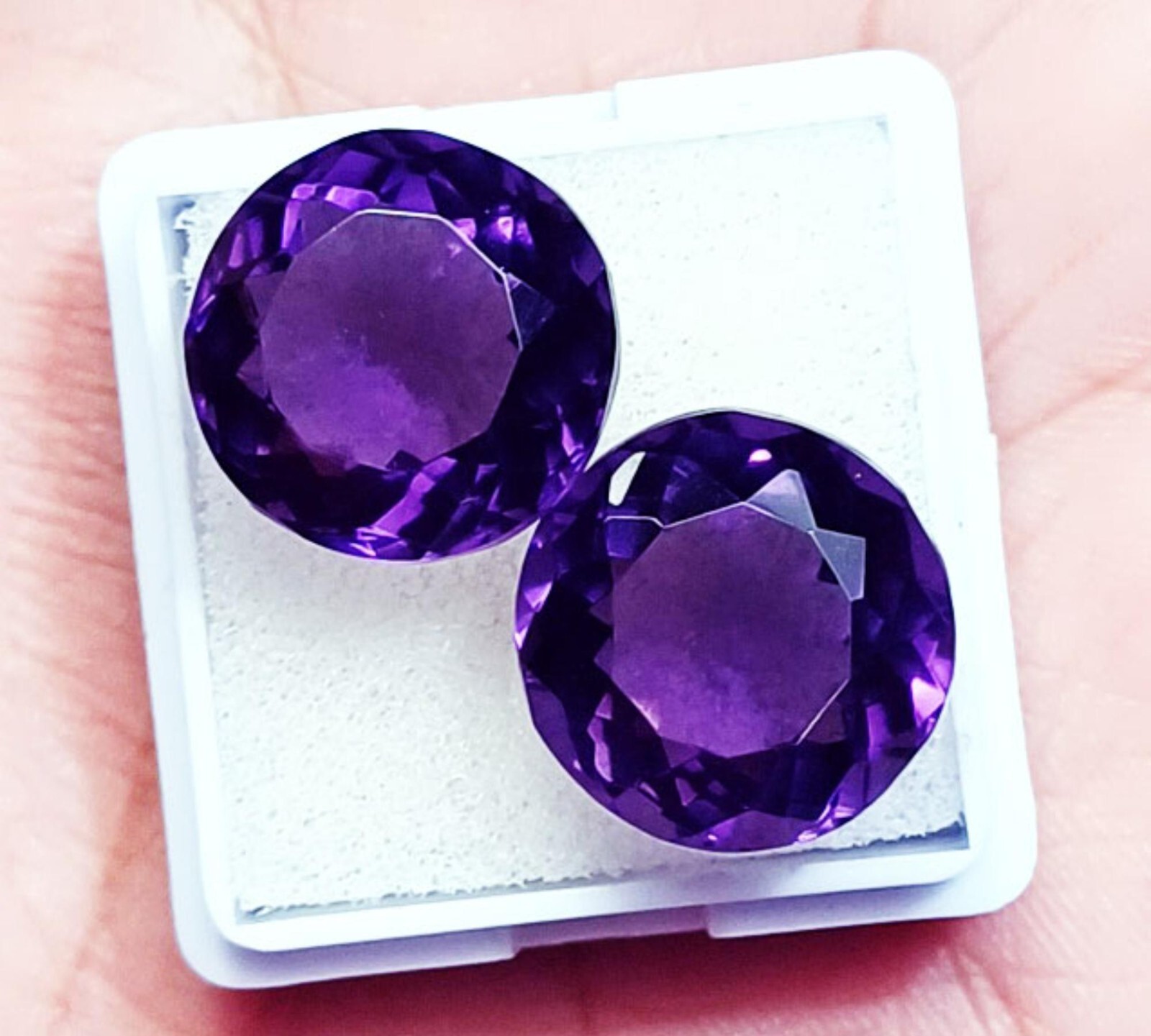 Round Cut Violet Amethyst 10 to 12 Ct Certified 2 Pcs Loose Gemstone ~ PV04