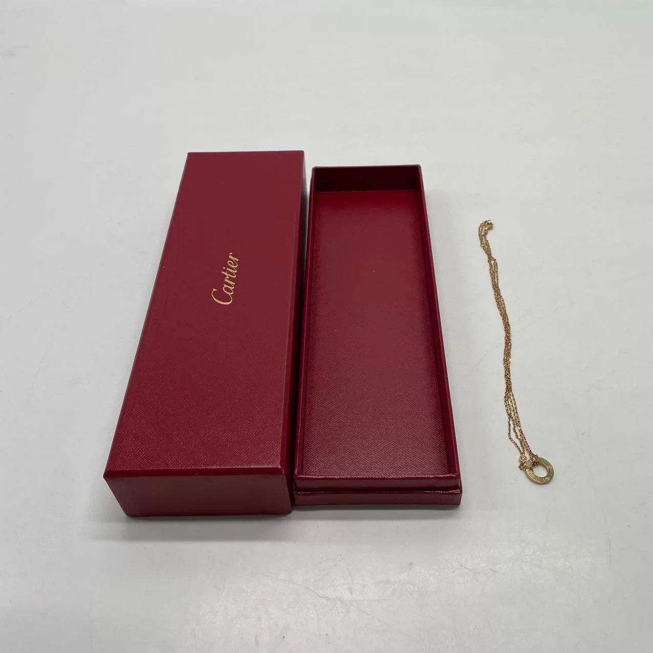 Authentic Cartier LOVE Necklace 2 Diamonds 18K Yellow Gold 750 Pendant with Box