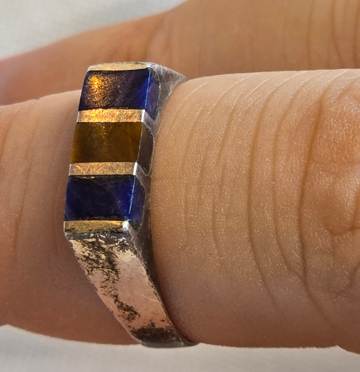 Sterling Silver Ring 3.29g Fine Jewelry Size 8.25 Band Multicolor Stones *READ*
