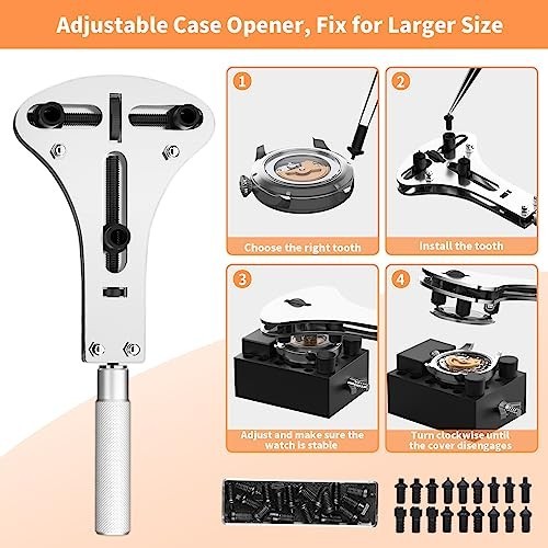 Watch Link Removal Kit with Case Opener, Spring Bar Tools and Carrying Case