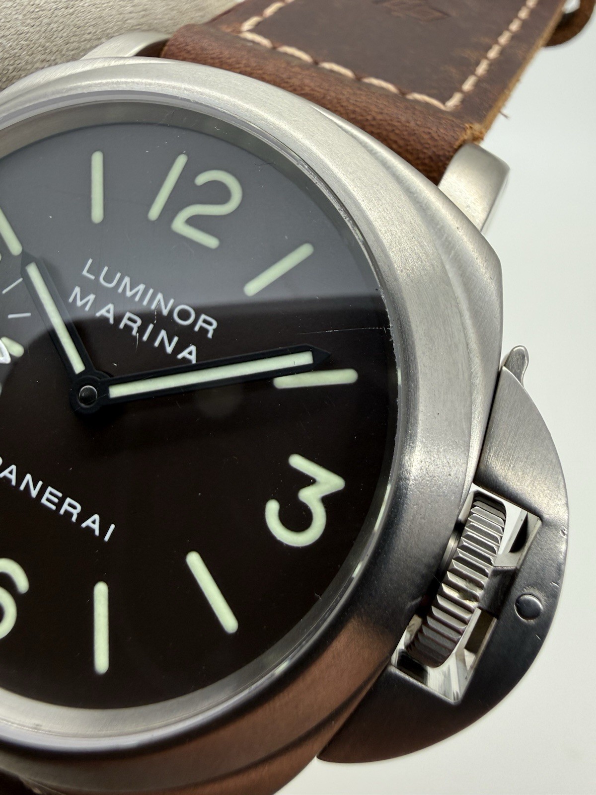 2021 Panerai Luminor 44mm Titanium Brown Dial Manual Wind PAM00061 PAM61 B+P