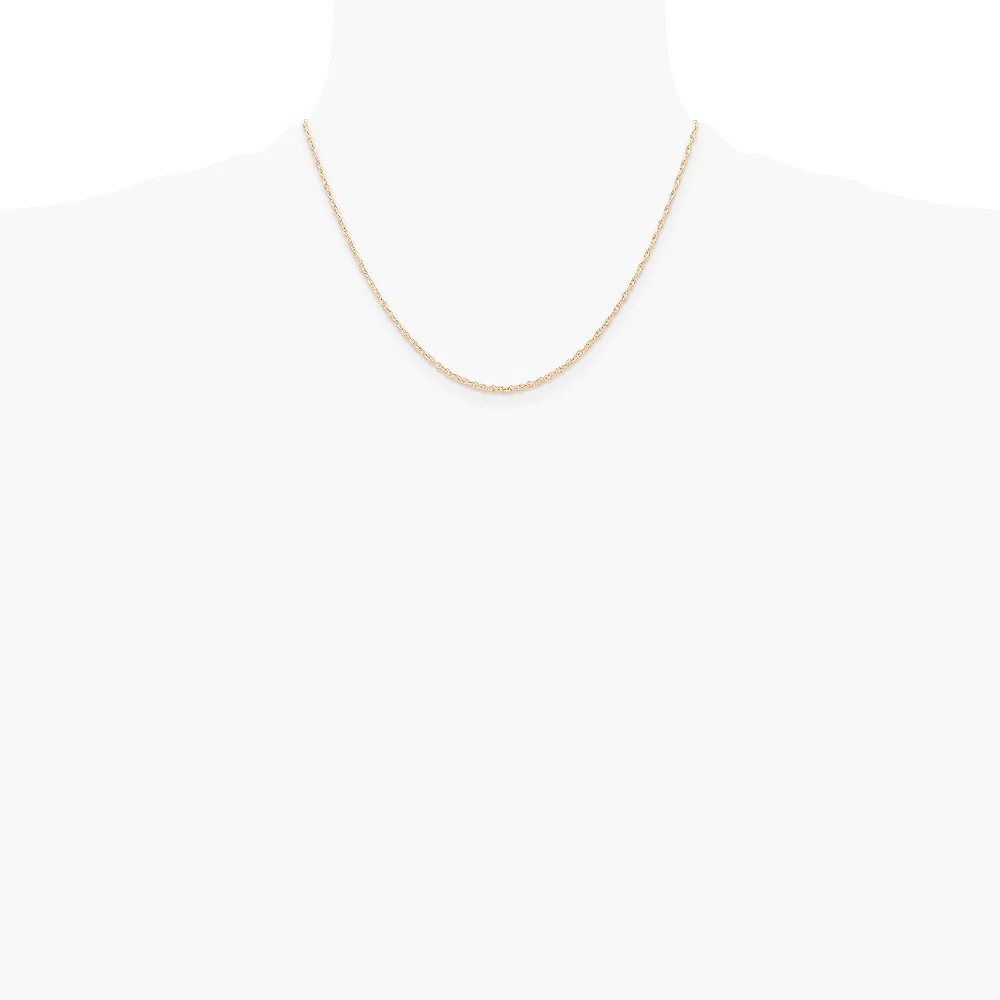 10K Rose Gold .6 Mm Carded Cable Rope Chain Necklace 16″-24″
