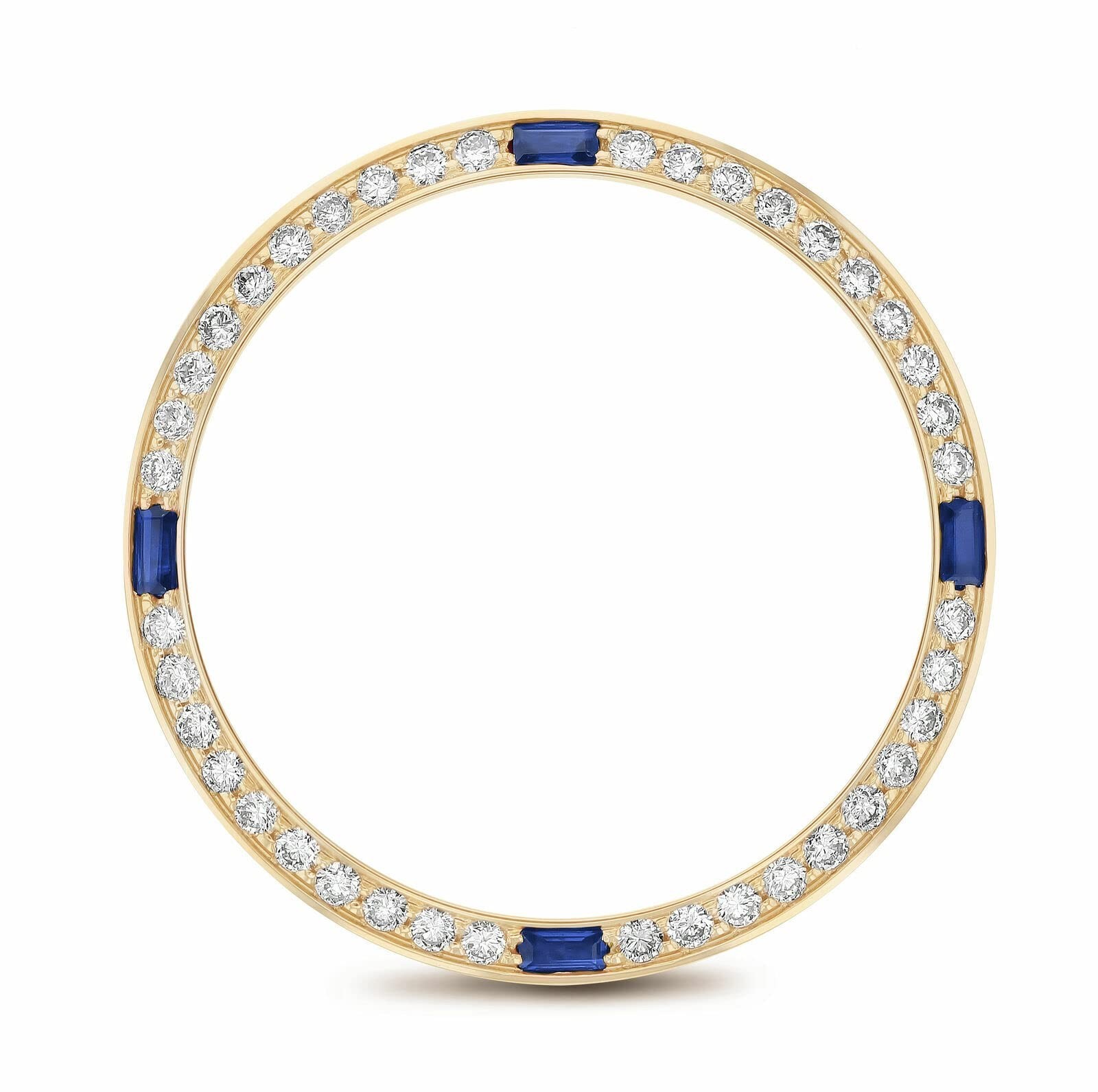 1CT BEAD SET MOISSANITE BEZEL COMPATIBLE WITH ROLEX 31mm WITH 4 CORNER SAPPHIRES