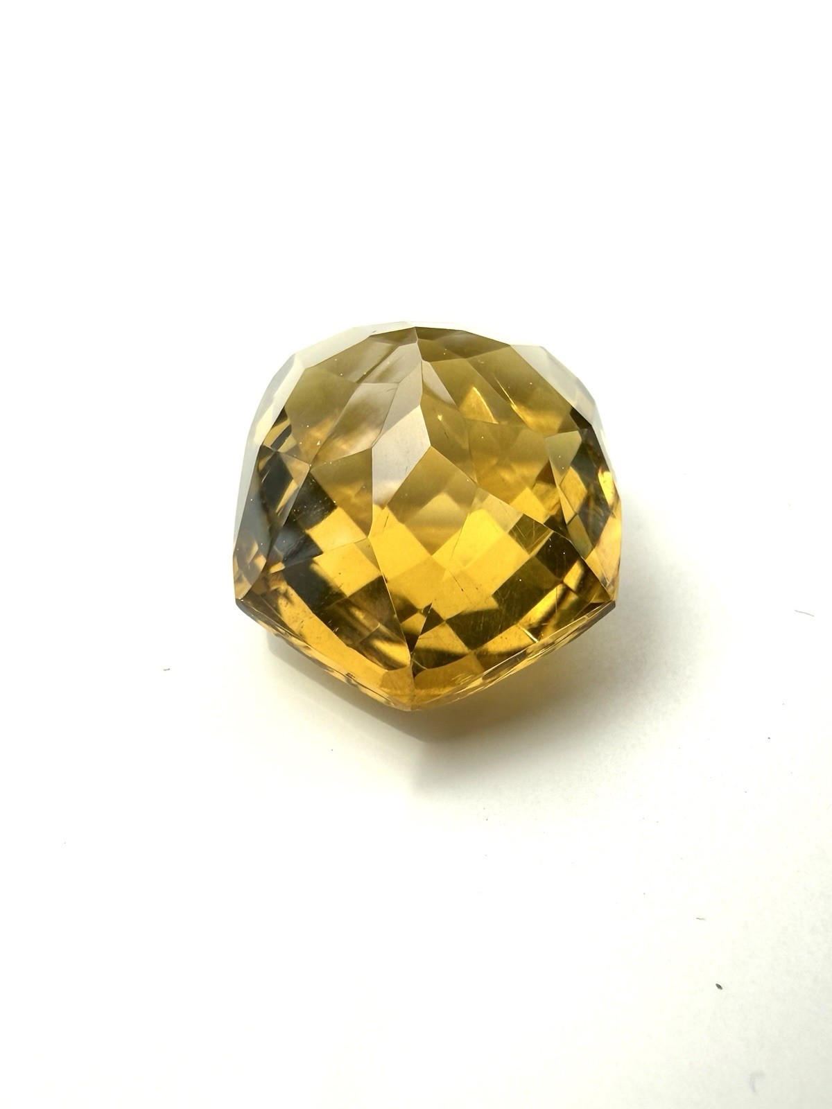 42 Carat Golden Brazilian Citrine – Chevron/Shield Shape, Rose Cut Faceting