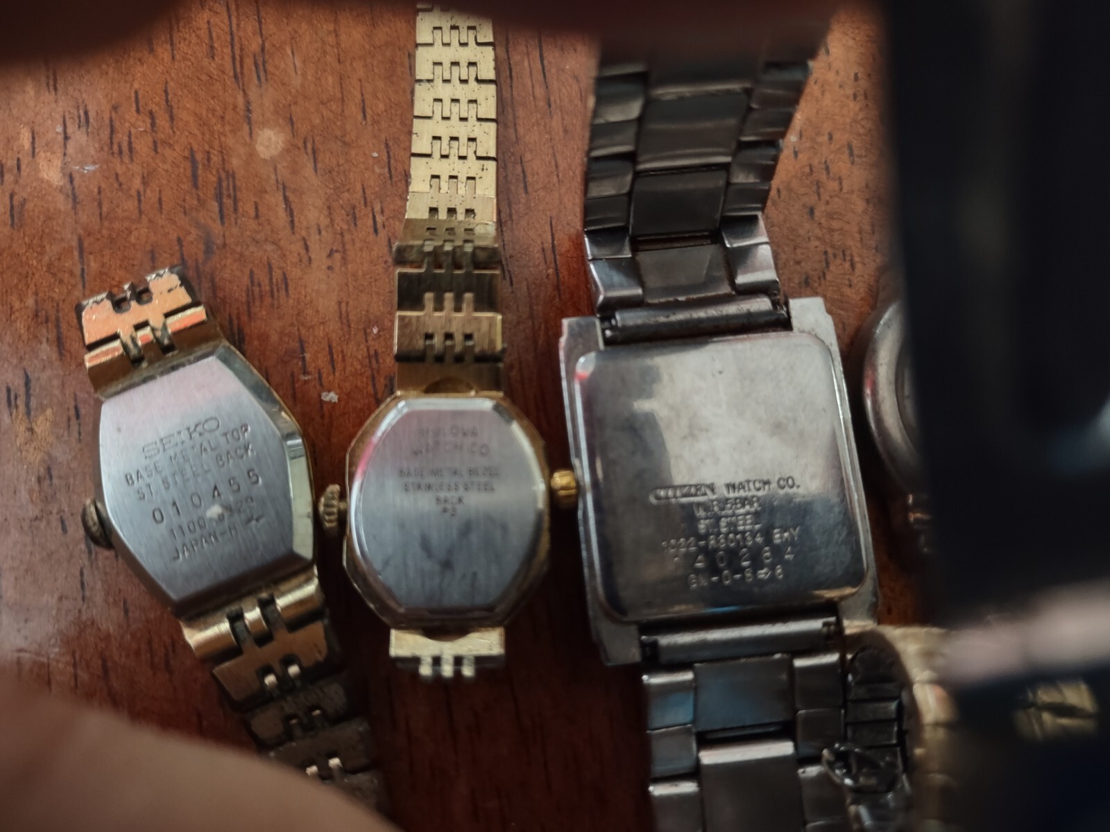 Vintage Ladies Watches 7pc Lot Parts And Repair Citizen,Bulova,Seiko,Pulsar,Etc