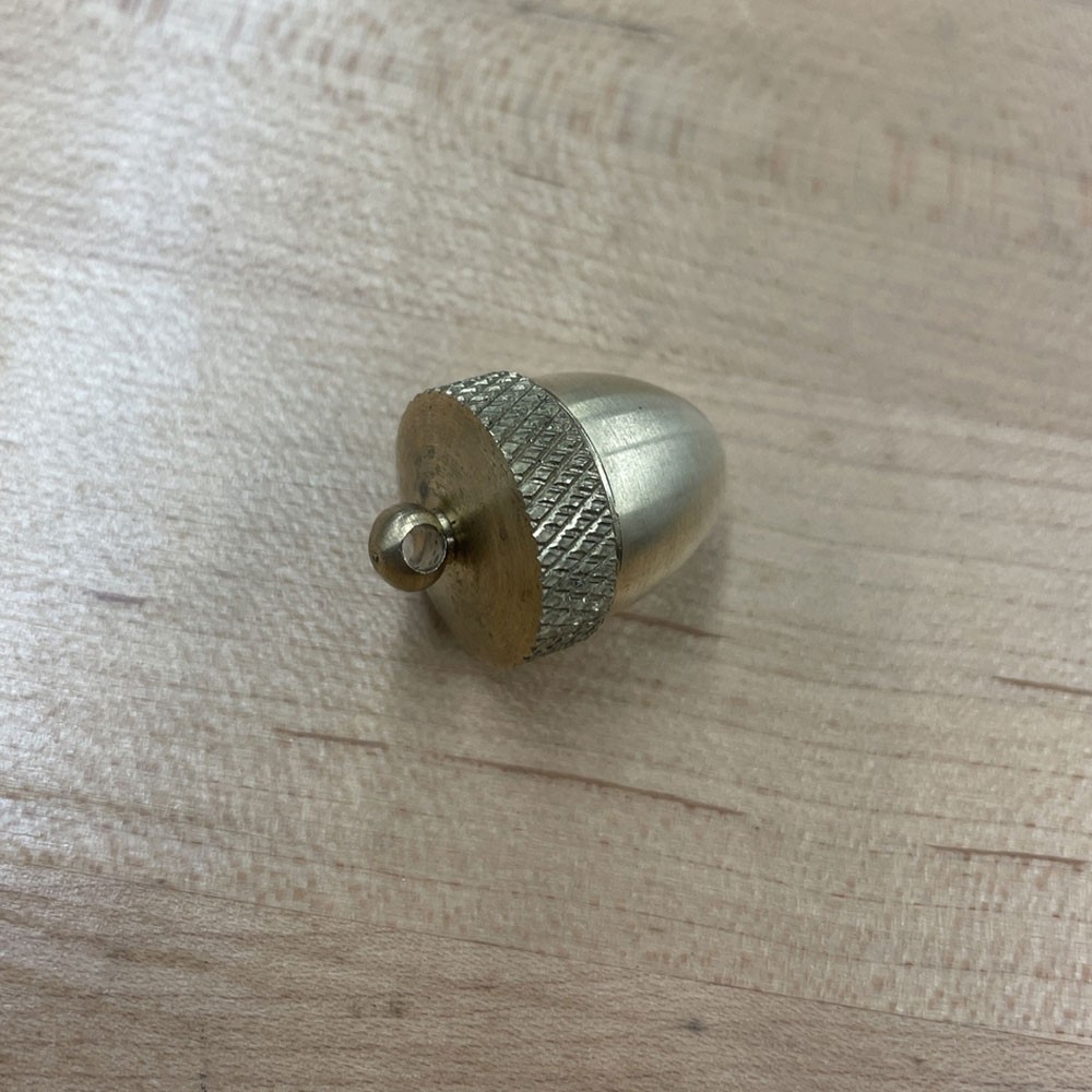 ACORN pendant , Vial , Pill box opens, unscrew top, Canister Solid Brass SHIP