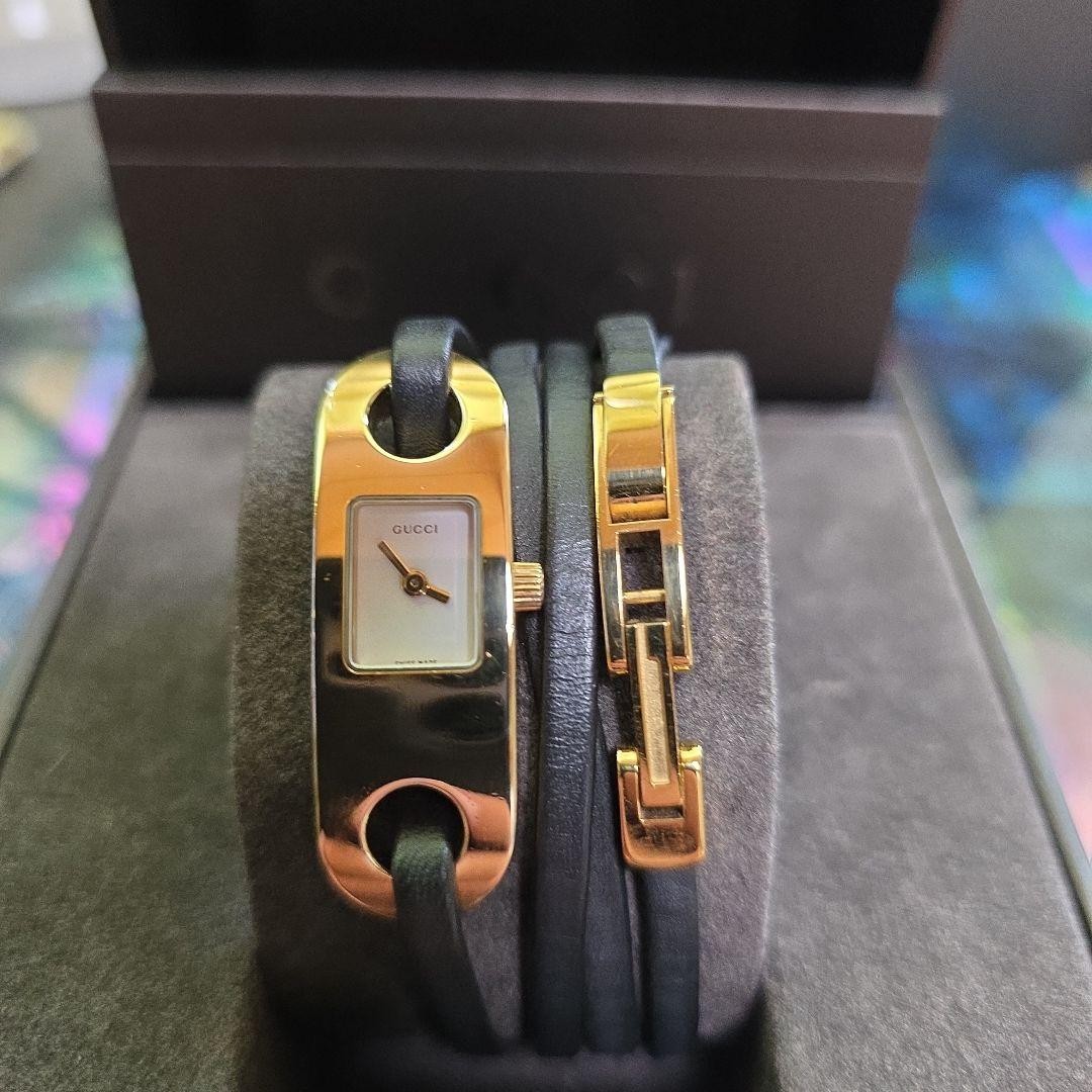 Gucci 6100.L Gold Bracelet Watch Quartz Ladies Rare Japan 0713911