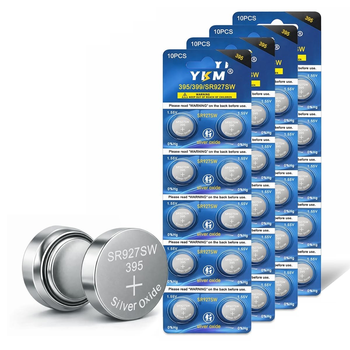 40 Pack 395 399 SR927SW Watch Batteries LR927 AG7 1.55V Silver Oxide – Long-Last