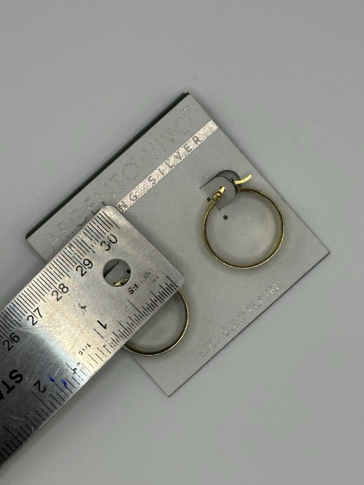 Argento Vivo Hoop Earring Gold Tone Sterling Silver 925