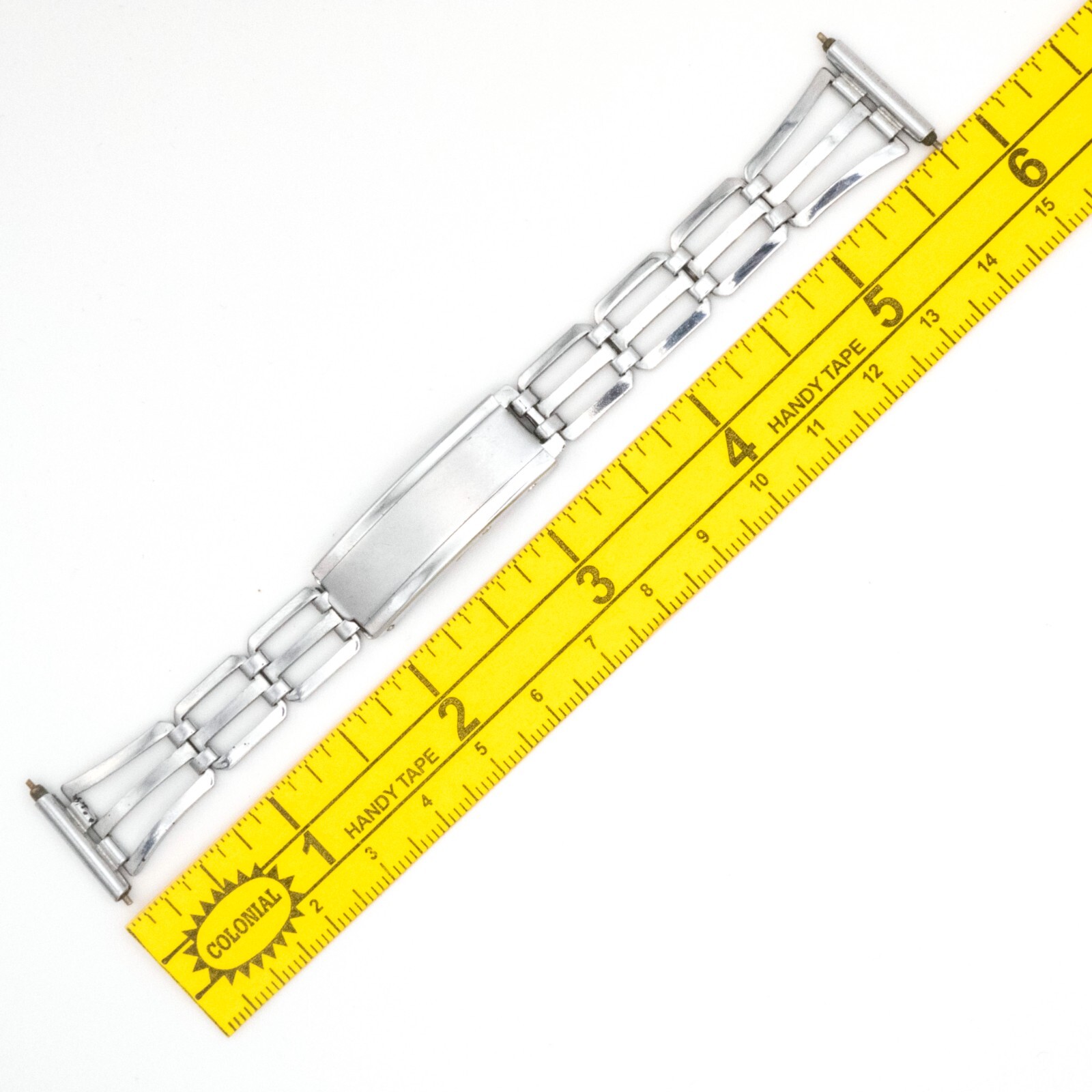 Vintage 17.0 mm Art Deco style open link wristwatch bracelet w/four-part clasp