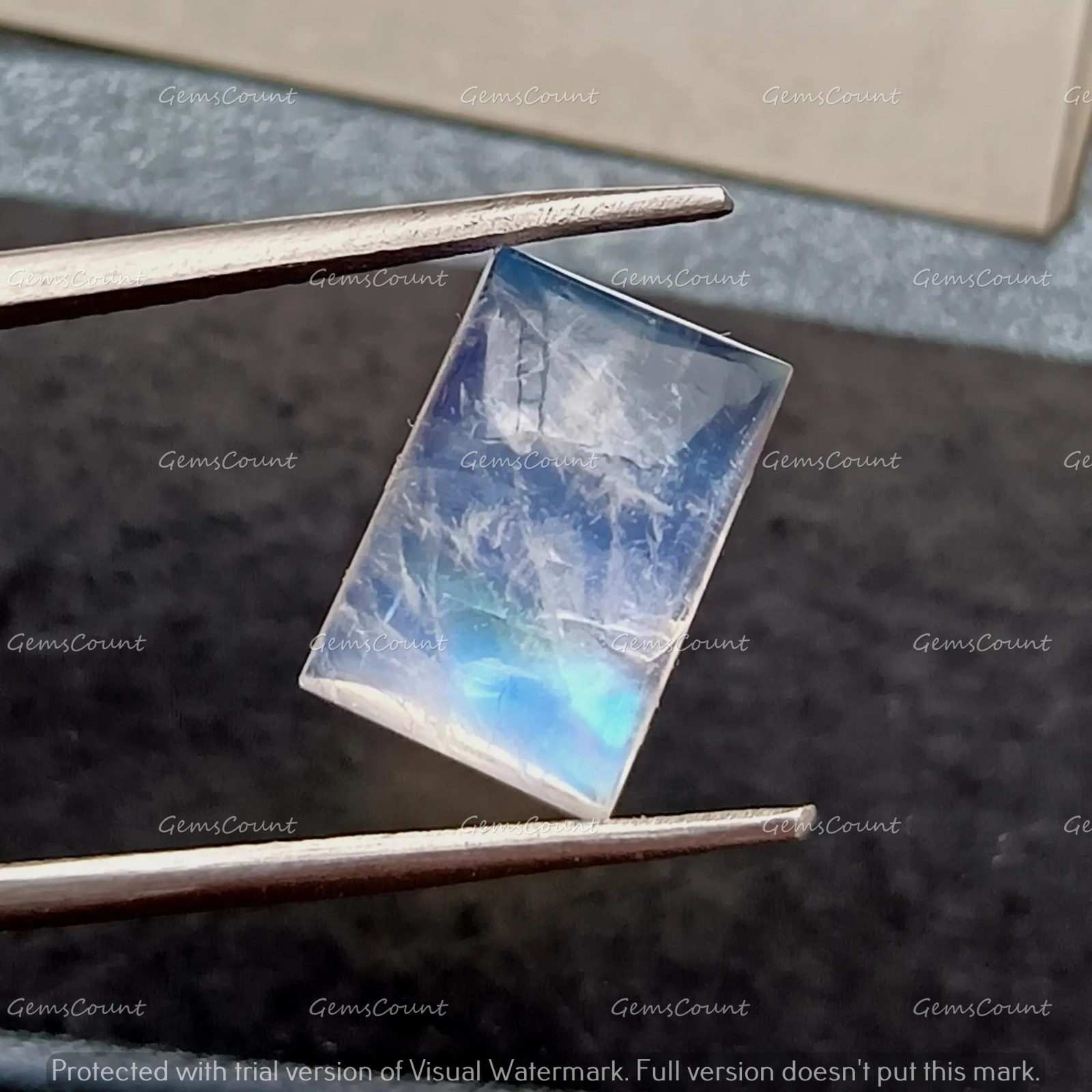 Natural Rainbow Moonstone Rectangle Cabochon Blue Fire Gemstone 5x7mm-12x16mm