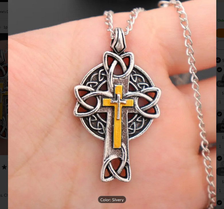 Rare CELTIC CROSS KNOT IRISH Pendant On 22″ 925 Sterling Silver Necklace Gift