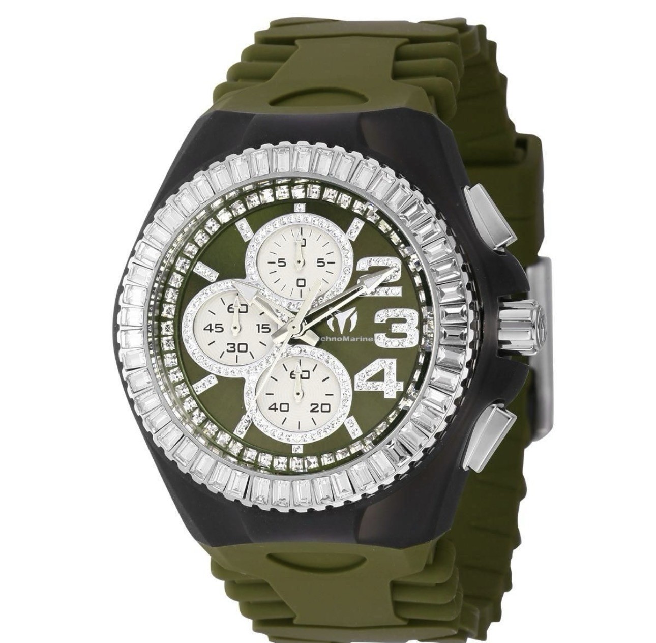 🔥 TechnoMarine Cruise JellyFish 45mm With Crystals Men’s Olive Black TM-181183