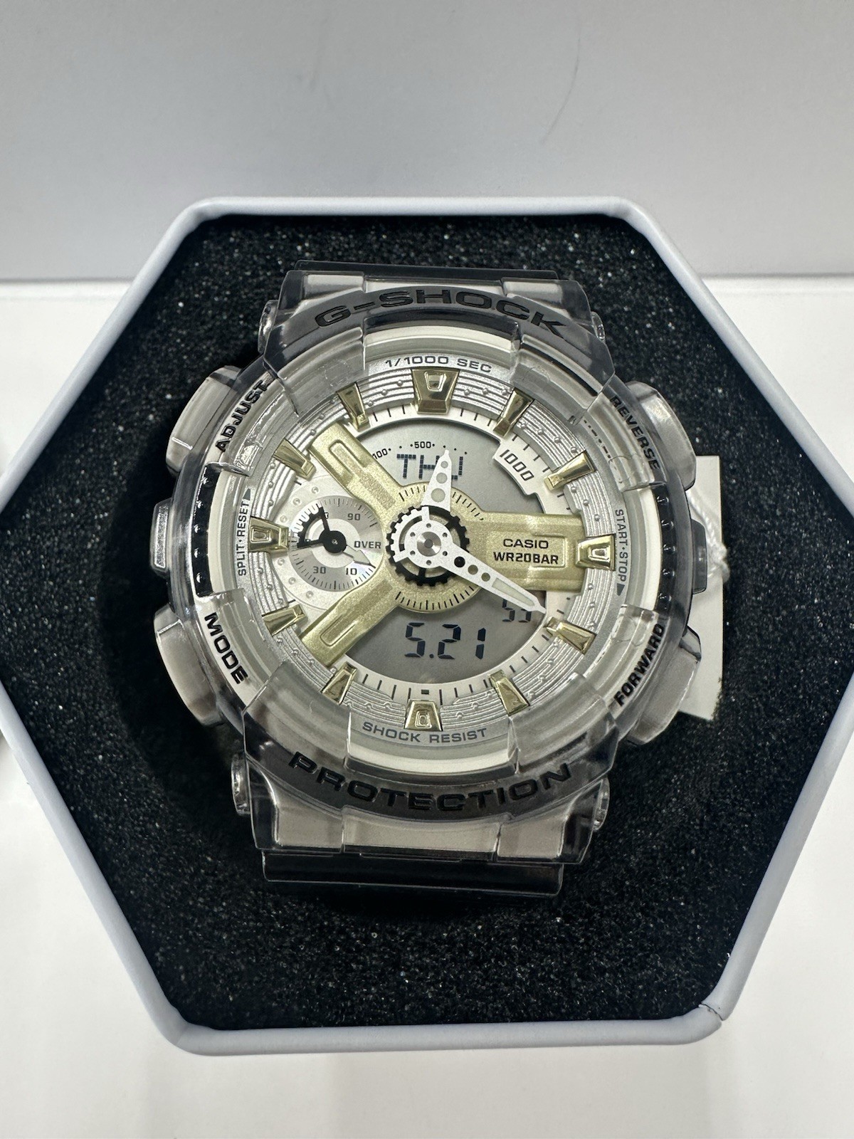 Casio G-Shock GMA-S110GS-8A Transparent Gray Resin Band Men’s Watch