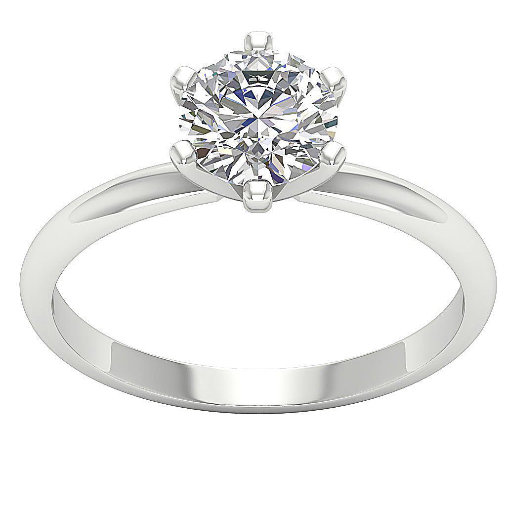 14K Solid Gold I2 I 1.27 Ct Natural Diamond Solitaire Wedding Ring 6 Prong Set