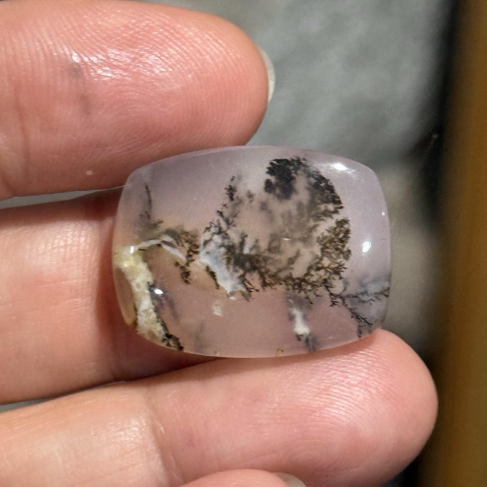 22ct 24.3×18.5x6mm Fine Rectangle Dendrite Opal Cabochon Loose Picture Stone