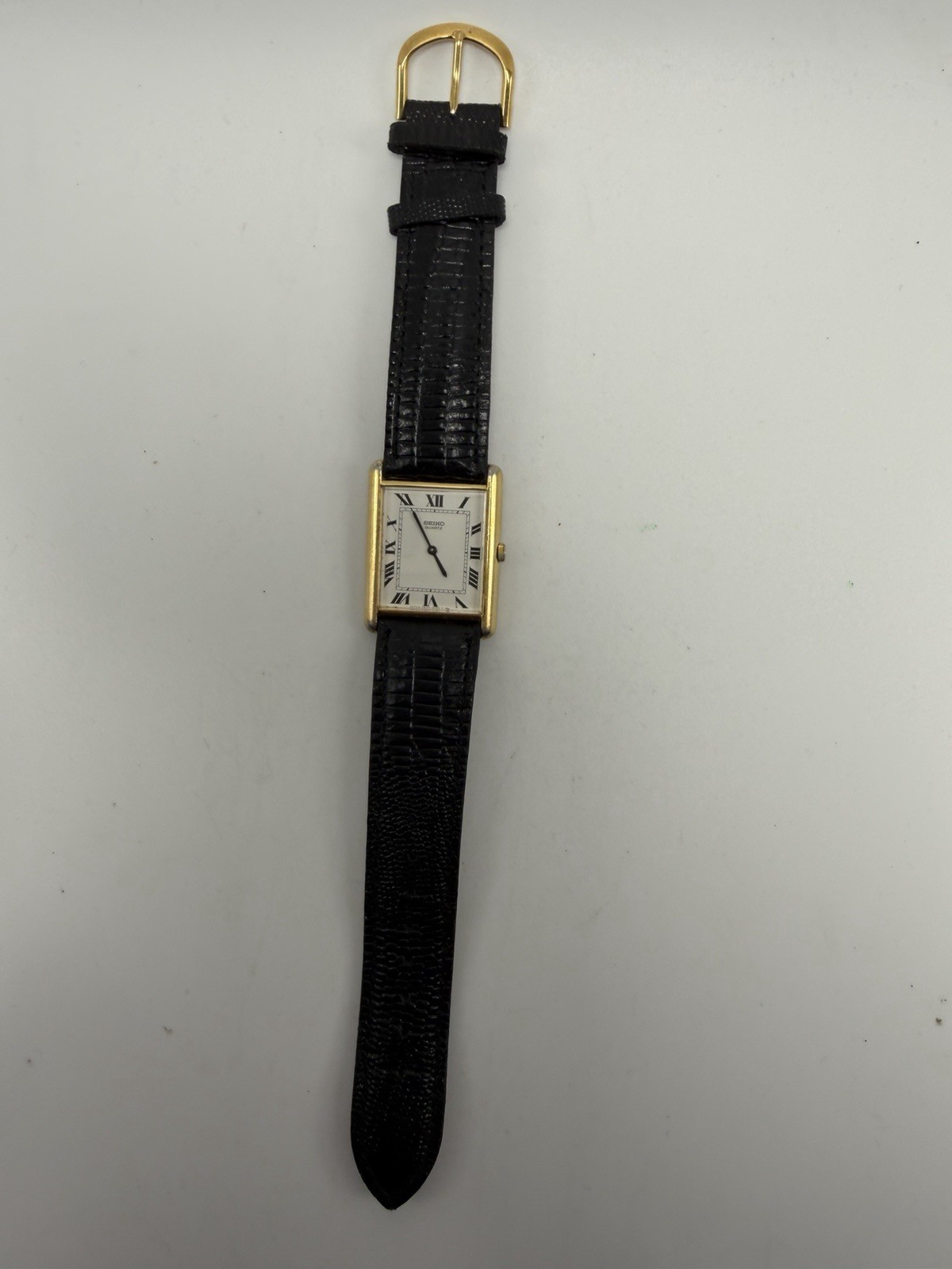 Seiko 2620-5040 New Battery Vintage Mens Tank Watch 26MM 7.25″ Leather Band