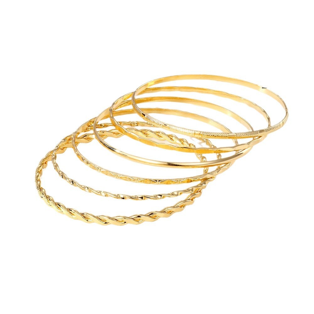 5-7pcs Bracelet Set Creative Simple Temperament Lady Twisted Hip Hop Style Brace
