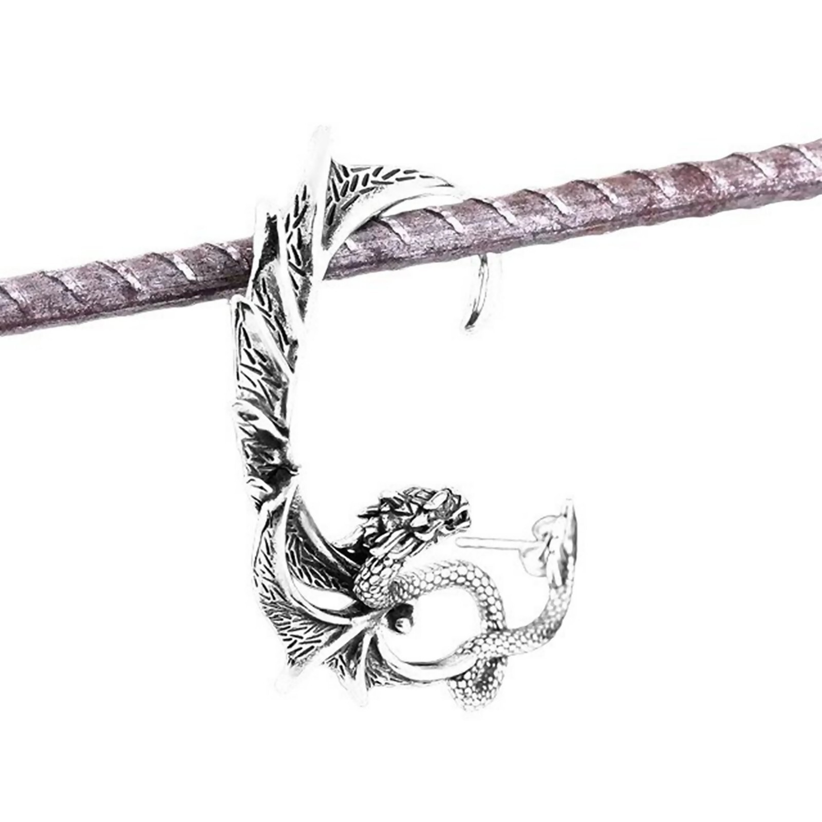 Wrap Around Dragon Post Earring 316L Stainless Steel Above Ear Crawler Climber