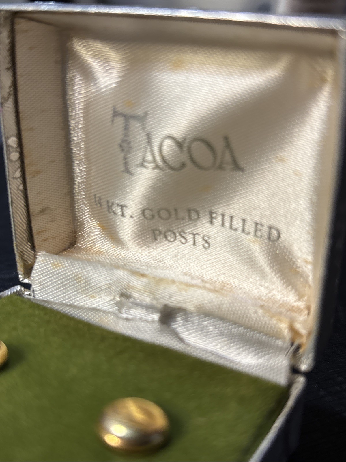 Tacoa Vintage 14 Karat Gold Filled 5mm Flat Round Stud Earrings In Box Check Pic