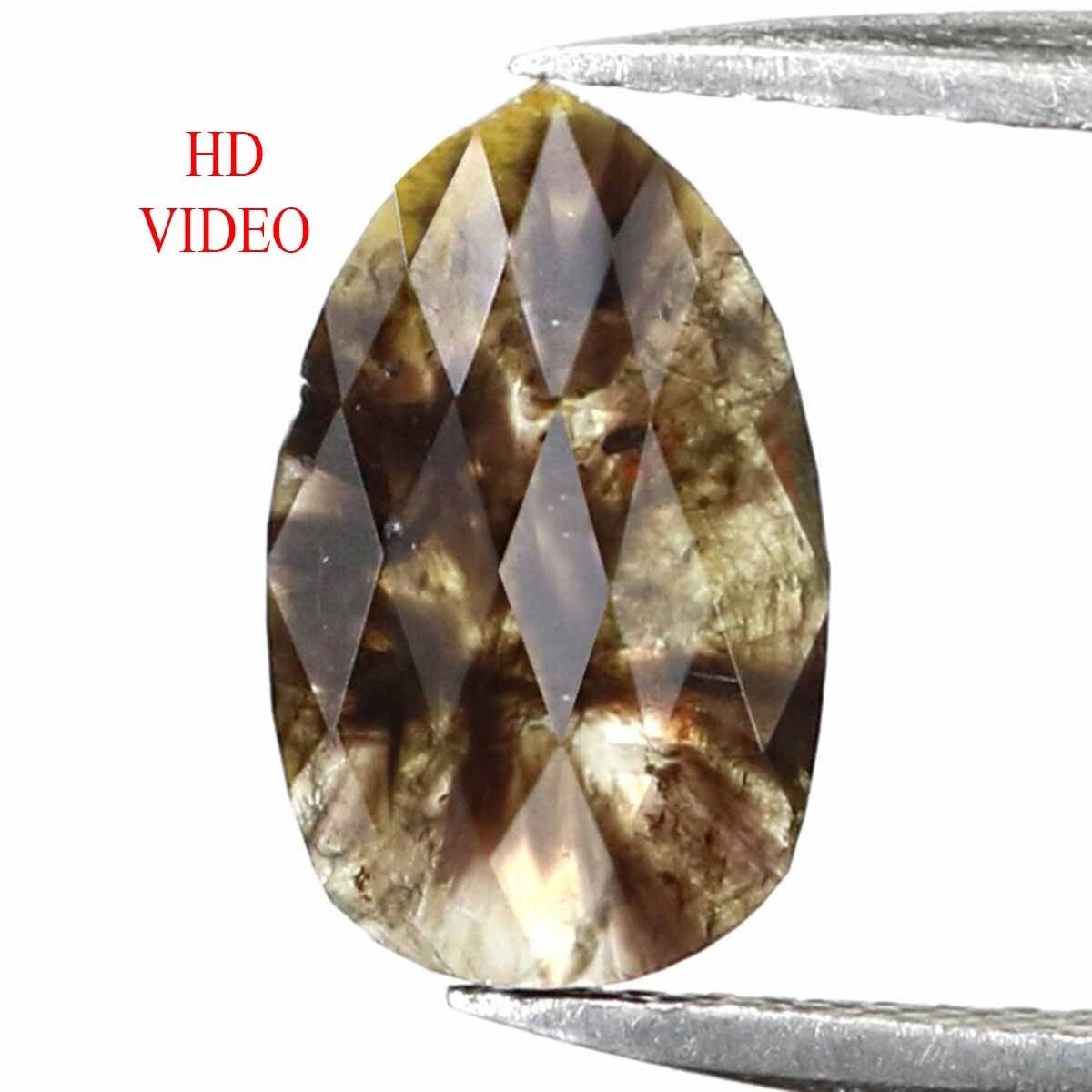 1.29 CT Natural Loose Pear Cut Diamond 10.40 MM Brown Color Pear Diamond KQ1395