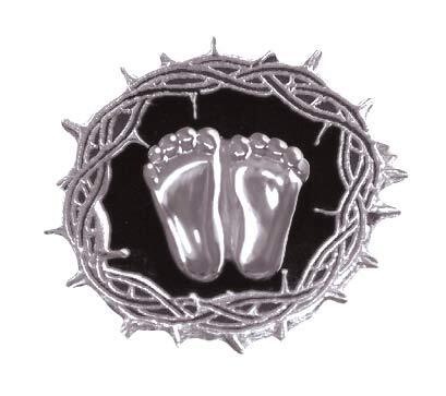 Precious Feet, Silver Plated, Crown/Thorns Jewelry, Lapel Pin