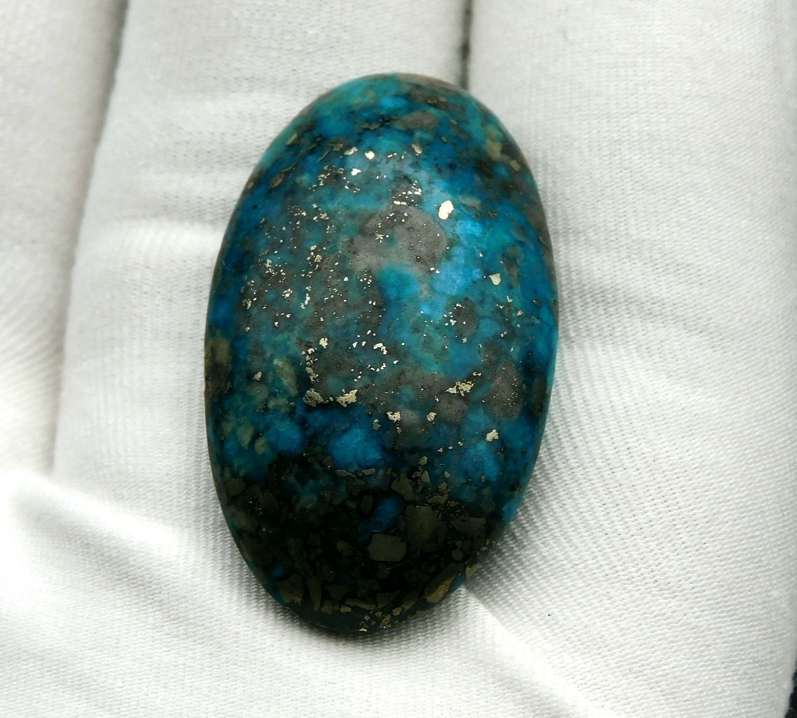 48.95 Ct Genuine Arizona Blue Turquoise Oval Cut Loose Gemstone