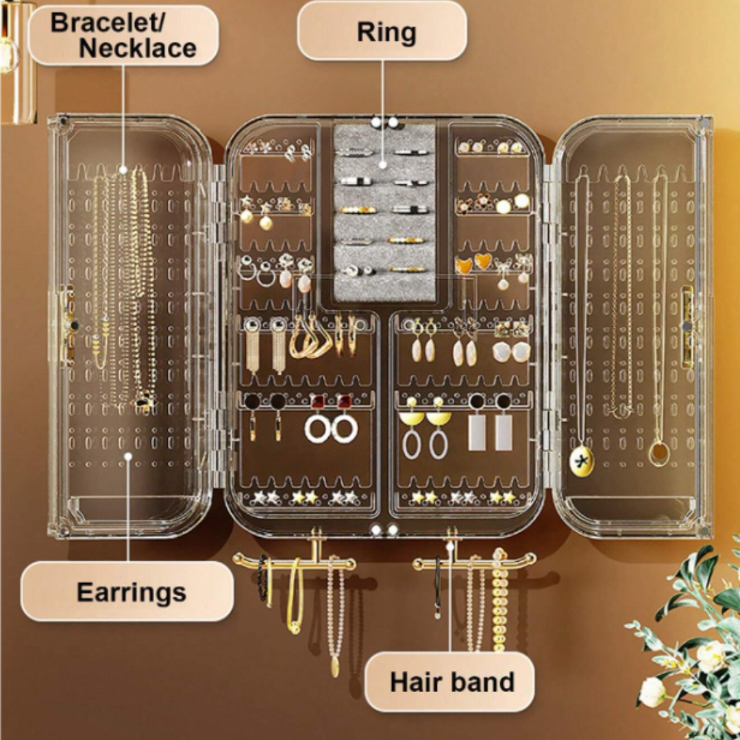 Jewelry Storage Organizer Multipurpose Wall Hanging Double Side Jewelry Box