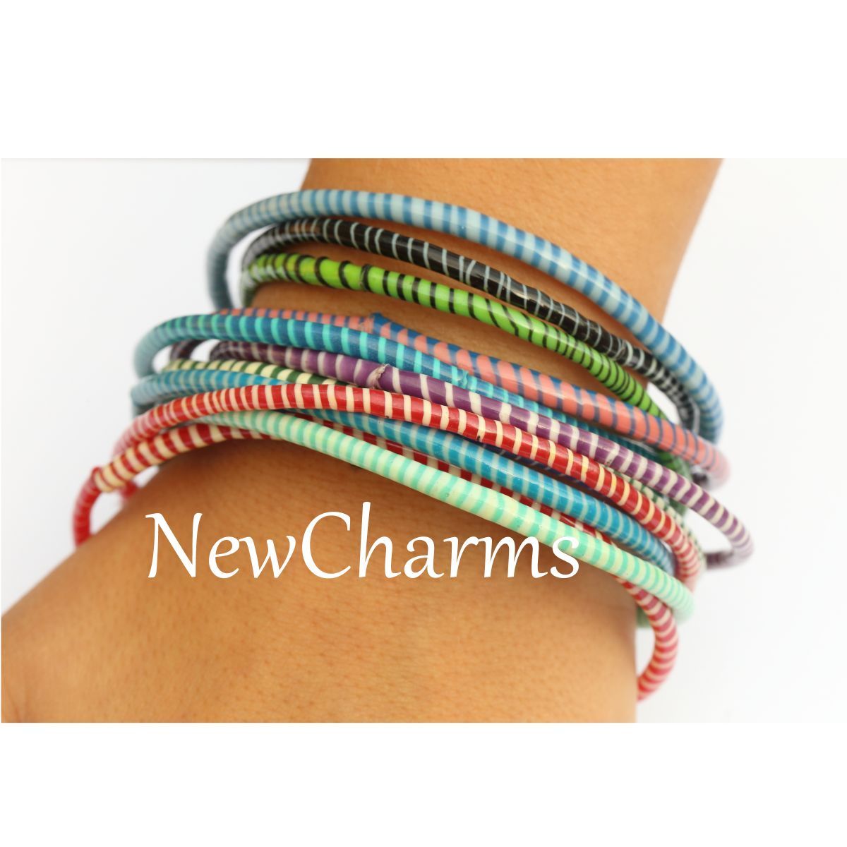 10 Recycled Flip Flop Bracelets Hand Made in Mali West Africa Fair Trade Sourced